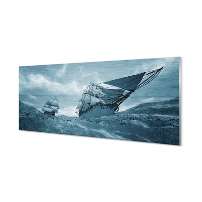Slika na akrilnem steklu Morska nevihta nebo ladja