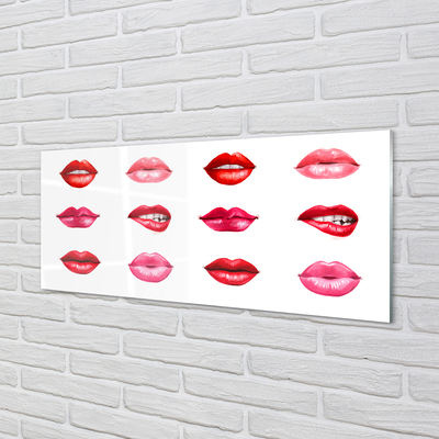 Slika na akrilnem steklu Rdeče in roza ustnice