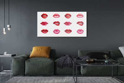 Slika na akrilnem steklu Rdeče in roza ustnice