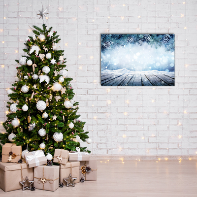 Slika na akrilnem steklu Zimska snežna božična drevesa