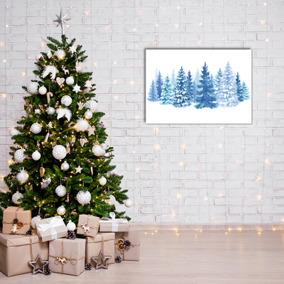 Slika na akrilnem steklu Božično drevo Snow Zima