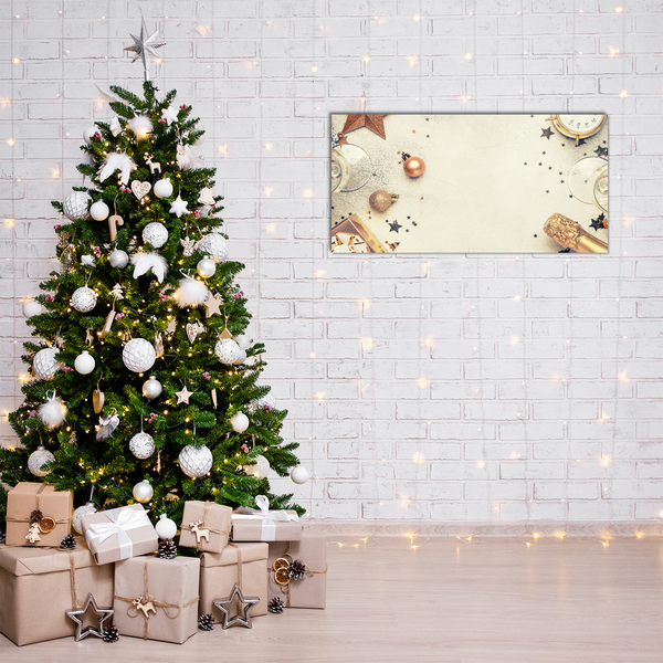 Slika na akrilnem steklu Božič Baubles.