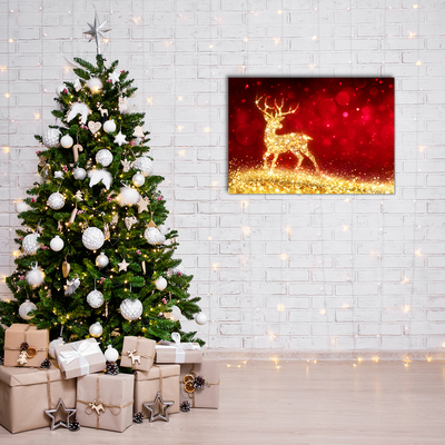 Slika na akrilnem steklu Zlata severna Božična dekoracija