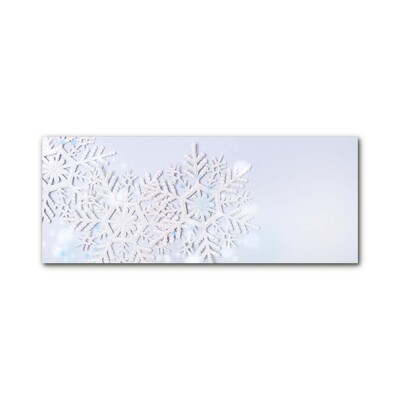 Slika na akrilnem steklu Snežinke. Zimski sneg