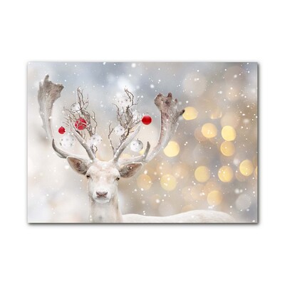 Slika na akrilnem steklu Božič belih severnih jelenov