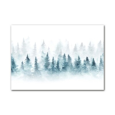 Slika na akrilnem steklu Gozd božični drevo sneg