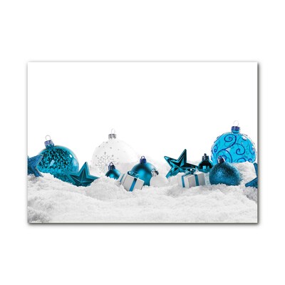 Slika na akrilnem steklu Božič Baubles okraski sneg