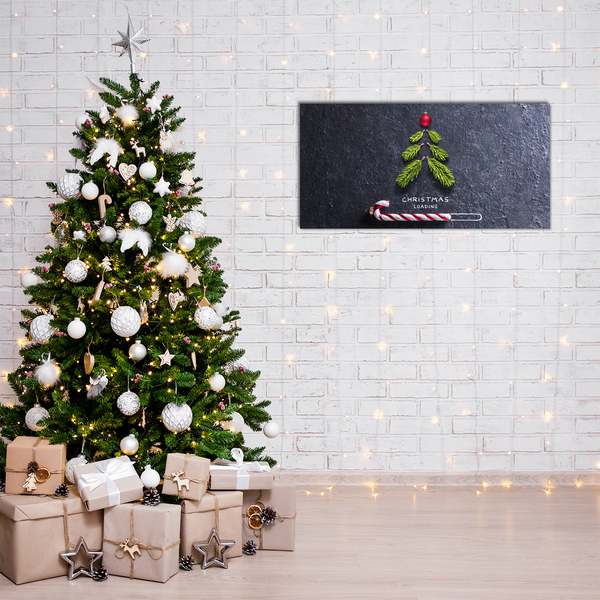 Slika na akrilnem steklu Zima božična drevesa Christmas