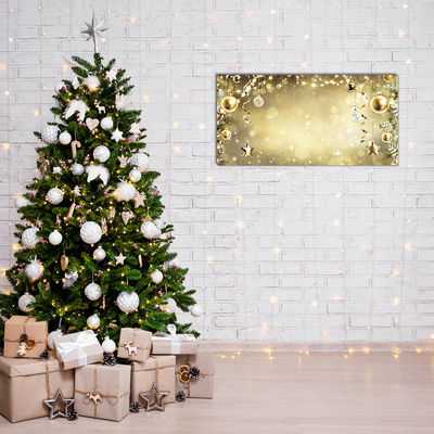 Slika na akrilnem steklu Zlata božična kroglice okras
