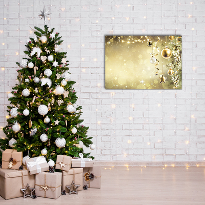 Slika na akrilnem steklu Zlata božična kroglice okras