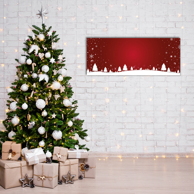 Slika na akrilnem steklu Božično drevo Božič snežinke