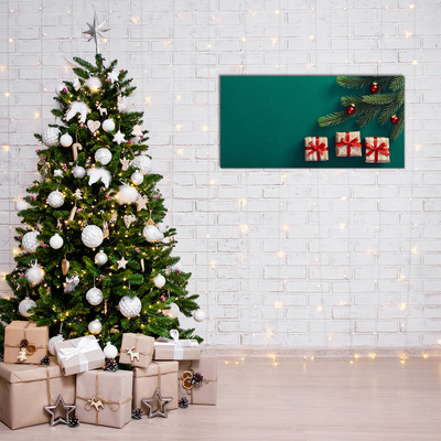 Slika na akrilnem steklu Božično drevo Božično drevo zimo