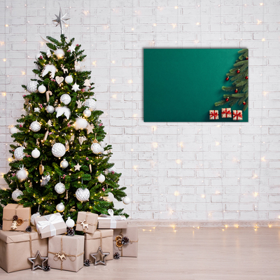 Slika na akrilnem steklu Božično drevo Božično drevo zimo
