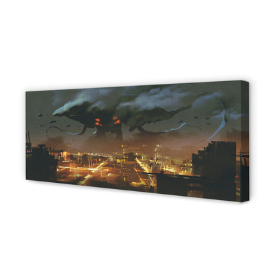 Slika na platnu Mesto ponoči pošast dim
