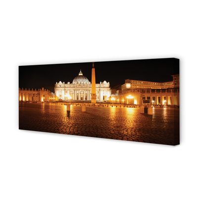 Slika na platnu Rim bazilika trg ponoči