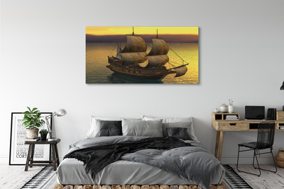 Slika na platnu Rumena nebo morje ladja