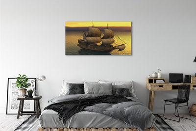 Slika na platnu Rumena nebo morje ladja