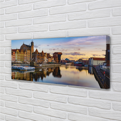 Slika na platnu Pristanišče gdańsk reke sončnega vzhoda