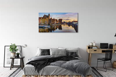 Slika na platnu Pristanišče gdańsk reke sončnega vzhoda