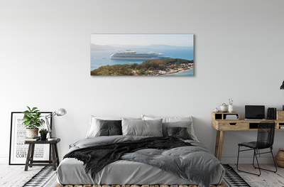 Slika na platnu Otok ladja gorsko morje