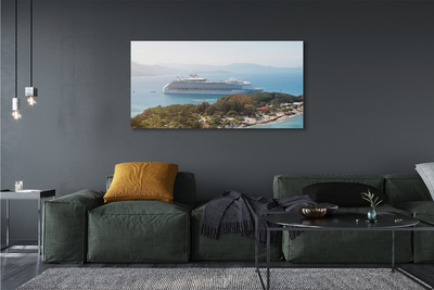 Slika na platnu Otok ladja gorsko morje