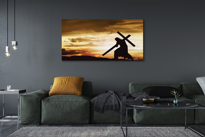 Slika na platnu Jezus križ sunset