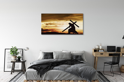 Slika na platnu Jezus križ sunset