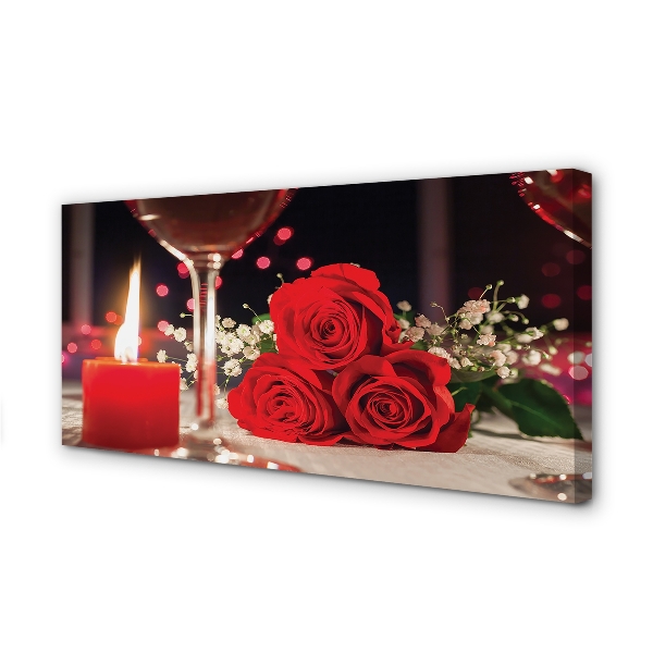 Slika na platnu Roses sveča steklo