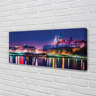 Slika na platnu Krakov mesto noč reka