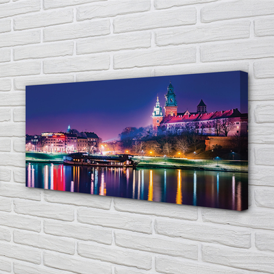 Slika na platnu Krakov mesto noč reka