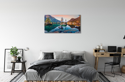 Slika na platnu Nemški alpe jesen mountain lake