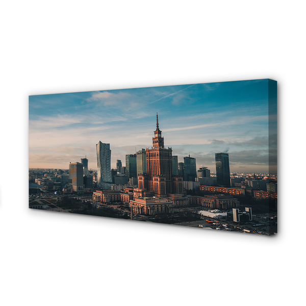 Slika na platnu Varšava panoramo nebotičnikov sončnega vzhoda