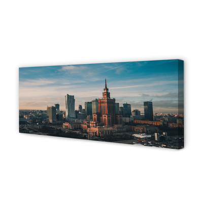 Slika na platnu Varšava panoramo nebotičnikov sončnega vzhoda