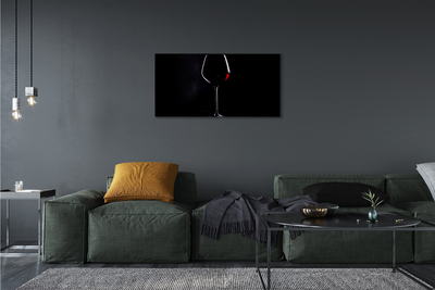 Slika na platnu Črno ozadje s kozarcem vina
