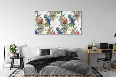 Slika na platnu Ptice na veji s cvetovi