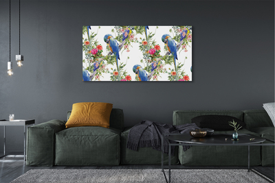 Slika na platnu Ptice na veji s cvetovi