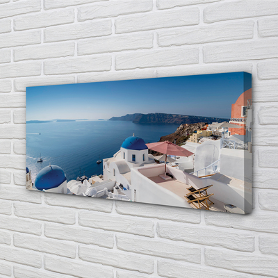 Slika na platnu Grčija morje panorama stavb