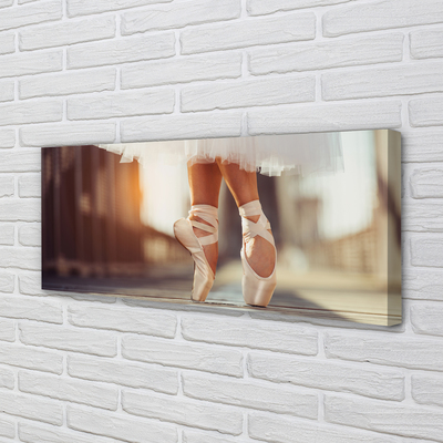 Slika na platnu Beli balet čevlji ženski noge