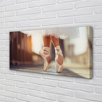 Slika na platnu Beli balet čevlji ženski noge