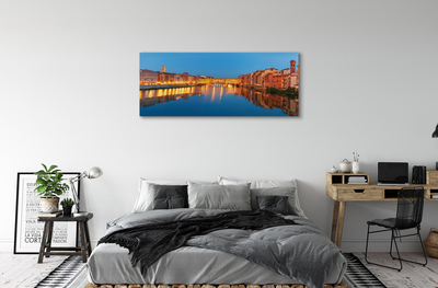 Slika na platnu Italija reka povezuje stavbe noč