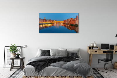 Slika na platnu Italija reka povezuje stavbe noč