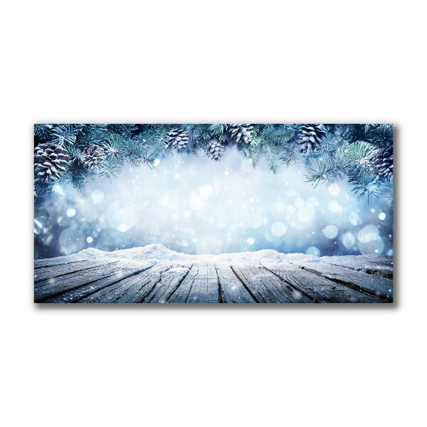 Slika na platnu Zimska snežna božična drevesa