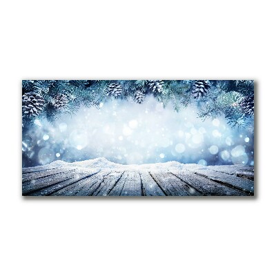 Slika na platnu Zimska snežna božična drevesa