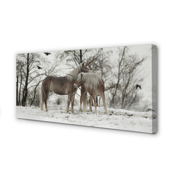 Slika na platnu Zimske gozdne samorogi
