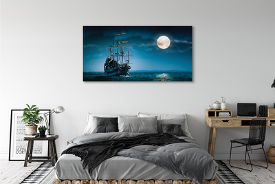 Slika na platnu Morje mesto luna ladja