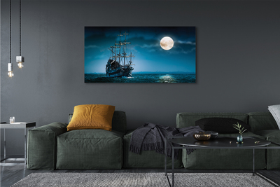 Slika na platnu Morje mesto luna ladja