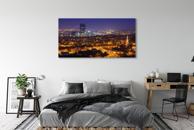 Slika na platnu Gdansk mesto noč panorama