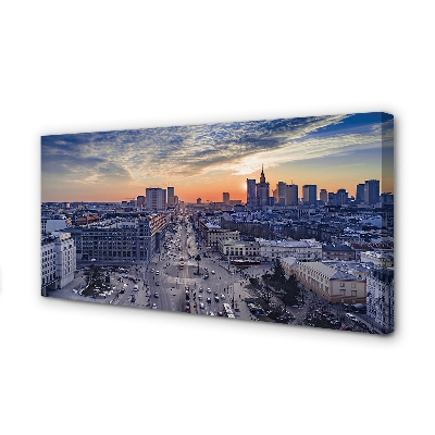Slika na platnu Varšave nebotičnikov sunset
