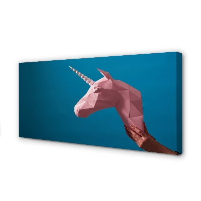Slika na platnu Pink samorog origami