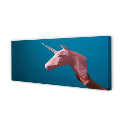 Slika na platnu Pink samorog origami